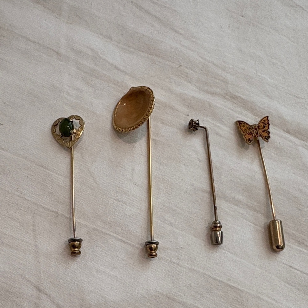 Set of 4 Lapel Stick Pins. Vintage